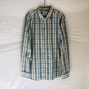Mizzen Main Plaid Button‎ Front Long Sleeve Shirt Trim Fit Men's Size 2XL